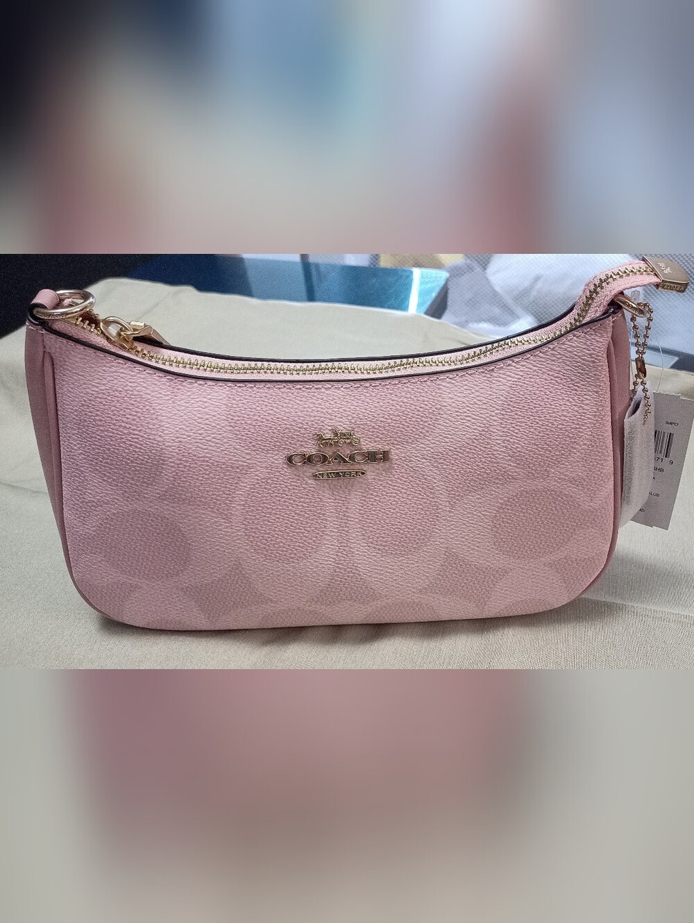 Coach Pale Pink Signature Mini Bag